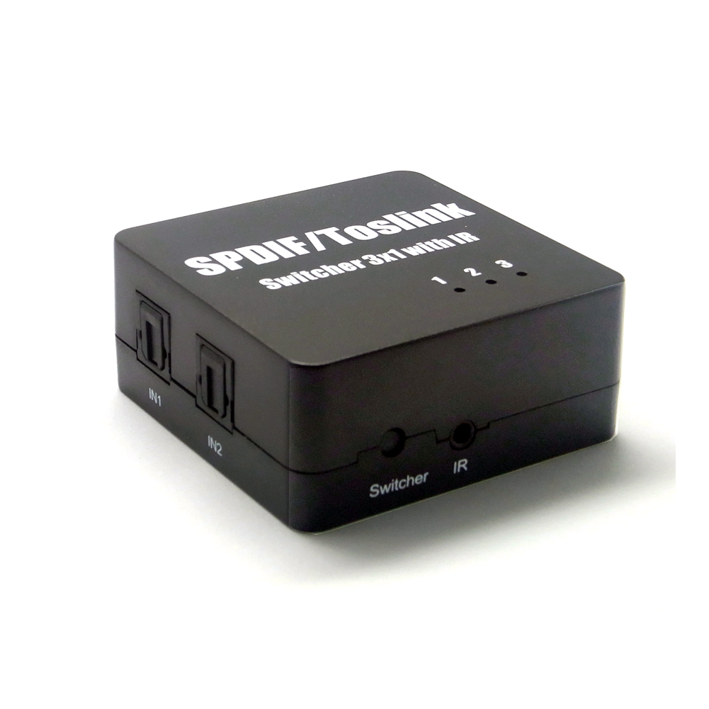 3Port SPDIF TOSLINK Digital Optical Audio Switch Switcher Box 3x1 with